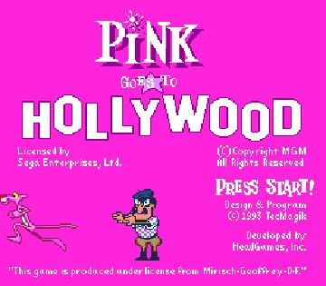 Pink Goes to Hollywood (USA, Europe) screen shot title